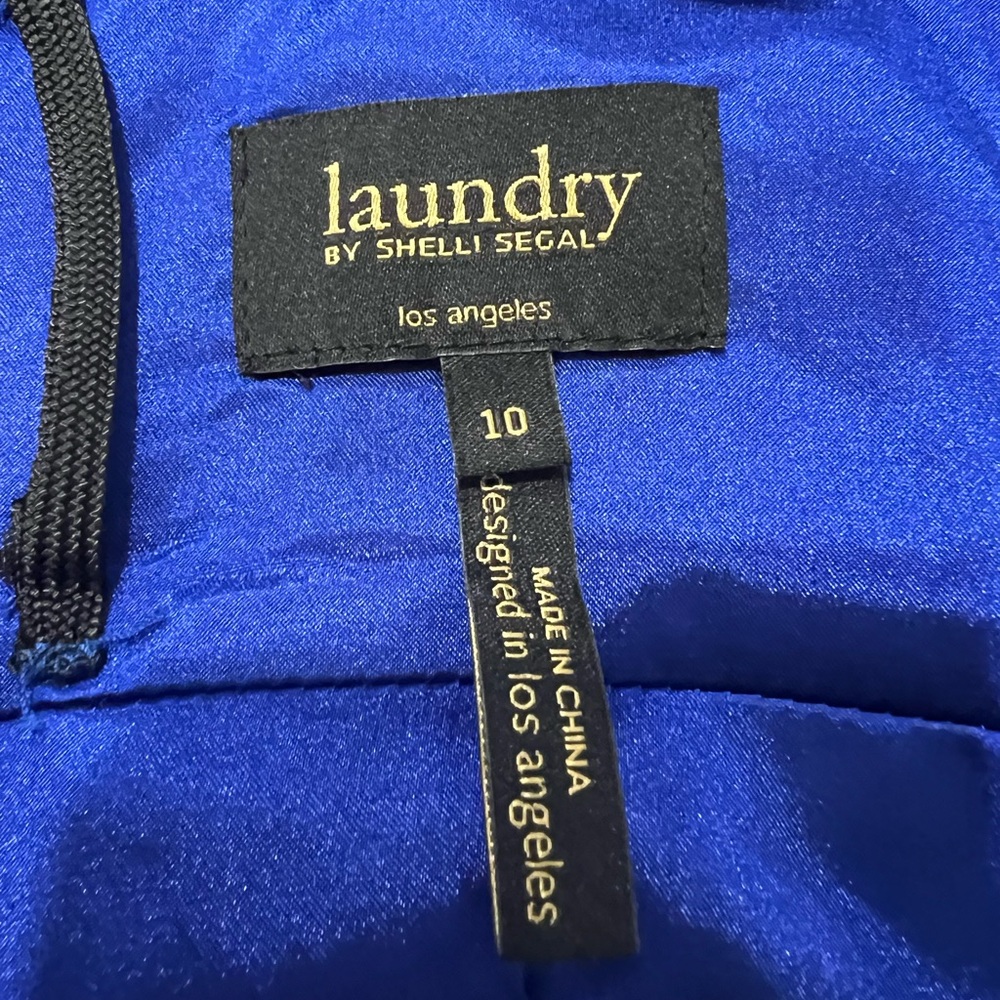 Laundry by Shelli Segal Sleeveless Midi Sheath Dress in Royal Blue, Cut Out, 10 - Picture 6 of 15